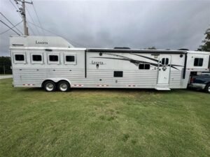 2014-lakota-bighorn-8416-generator-couch-dinette-17-shortwall-4-horse.jpg 2014 Lakota Bighorn 8416, Generator, Couch, Dinette 17’ Shortwall, 4 Horse Trailer, 12′ Slide.
