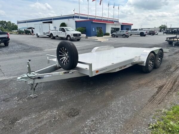 2024-SPORTHAVEN-7X18-ALUMINUM-OPEN-CAR-HAULER-SPARETIRE-5.jpg 2024 Sport Haven 7×18 Aluminum Car Trailer – 6k Torsion Axles