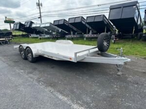 2024-SPORTHAVEN-7X18-ALUMINUM-OPEN-CAR-HAULER-SPARETIRE-6.jpg 2024 Sport Haven 7×18 Aluminum Car Trailer – 6k Torsion Axles
