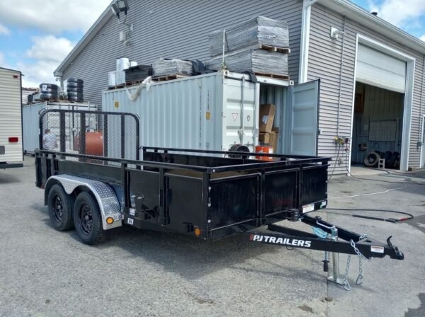 2024-pj-trailers-7x14-7k-powder-coated-open-utility-w-rear-ramp-gate-solid-2.jpg 2024 PJ Trailers 7×14 7K Powder Coated Open Utility w/Rear Ramp Gate, Solid Metal Side Walls