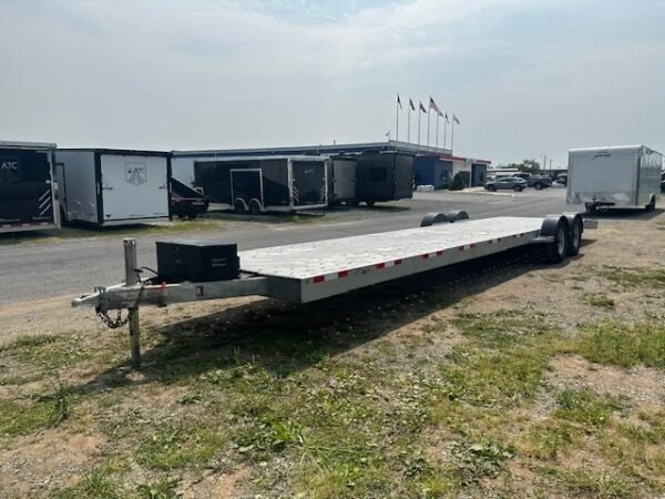 2025-7x35-JF-OPEN-CAR-HAULER-SLIDE-OUT-RAMPS-3.jpg 2025 JF Trailers 7×35 Galvanized Car Trailer – Torsion Axles
