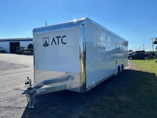 2025-RM400-8.5X28-ATC-ENCLOSED-CARGO-CAR-HAULER-RAMP-DOOR-ESCAPE-DOOR-SPOILER-3.jpg ATC 8.5 x 28 Enclosed Aluminum Car Trailer – Rear Spoiler
