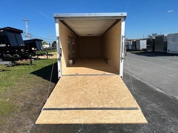 2025-RM400-8.5X28-ATC-ENCLOSED-CARGO-CAR-HAULER-RAMP-DOOR-ESCAPE-DOOR-SPOILER-5.jpg ATC 8.5 x 28 Enclosed Aluminum Car Trailer – Rear Spoiler
