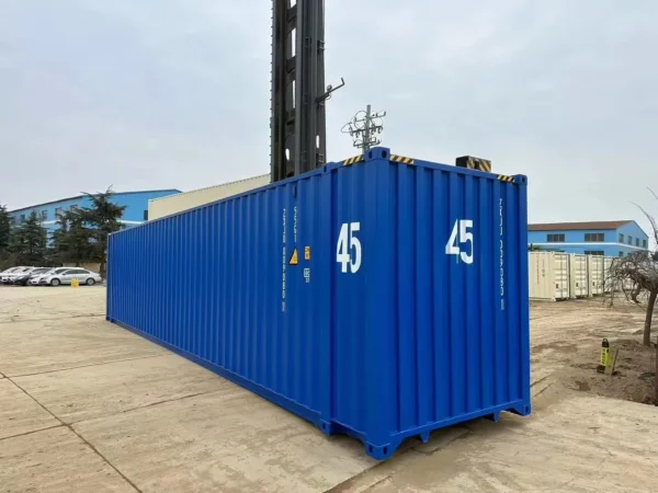 45FT-HCNew-5.webp New 45‑ft High Cube Shipping Container – Bold Blue Finish