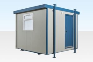 703-10x10-Standard-Jack-Leg-door-closed-960x640-1.jpg 10Ft x 10Ft Jackleg Cabin (Site Cabin)