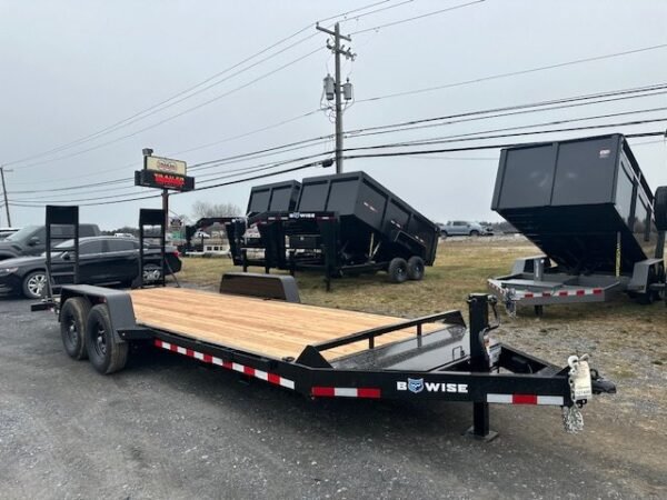 Bwise-7-x-20-Equipment-Trailer-Ladder-Ramps-Tongue-Tray-Pallet-Fork-Carrier-1.jpg BWise 7 x 20 Heavy Duty Equipment Trailer – Ladder Ramps