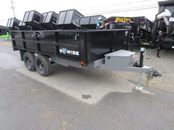 BWise 7 x 12 Deckover Dump Trailer – Fold Down Sides