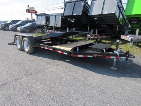 BWise 7 x 20 Low Profile Split-Tilt Equipment Trailer – Gravity Tilt