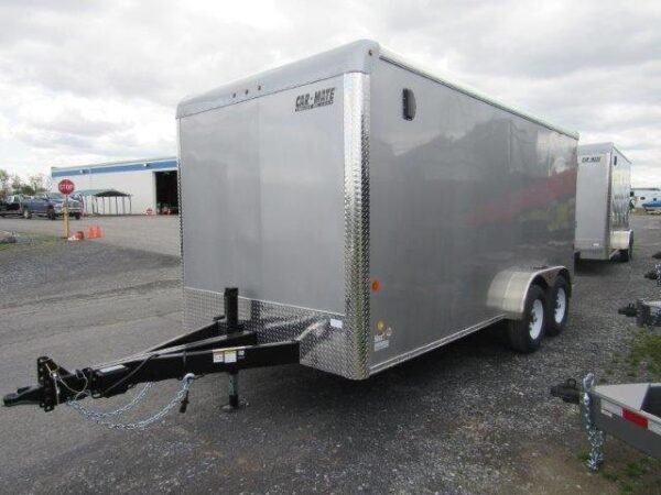 Car-Mate-7x16-Enclosed-Cargo-Trailer-Ramp-Door-10K-Extended-Tongue-Adjustable-Coupler-1.jpg Car Mate 7 x 16 Enclosed Cargo Trailer – 10K GVW Upgrade