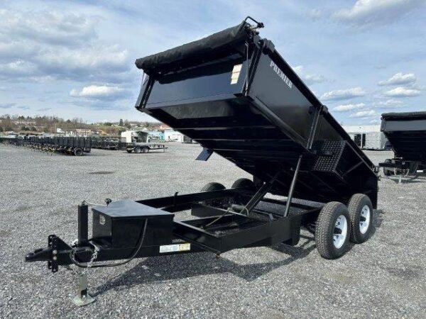 Premier-6x12-Dump-Trailer-Rear-Combo-Gate-Slide-Out-Ramps-Tarp-Kit-1.jpg Premier 6 x 12 Low Profile Dump Trailer – Ladder Ramps