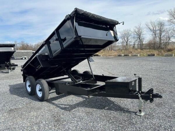Premier-6x12-Dump-Trailer-Rear-Combo-Gate-Slide-Out-Ramps-Tarp-Kit-2.jpg Premier 6 x 12 Low Profile Dump Trailer – Ladder Ramps