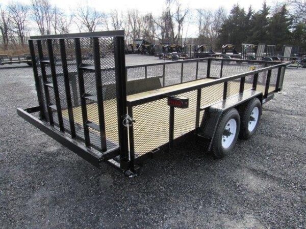 Premier-7x16-Landscape-Utility-Trailer-10K-GVW-Rear-Ramp-Gate-Mesh-Sides-2.jpg Premier 7 x 16 Landscape Utility Trailer – HD Ramp Gate